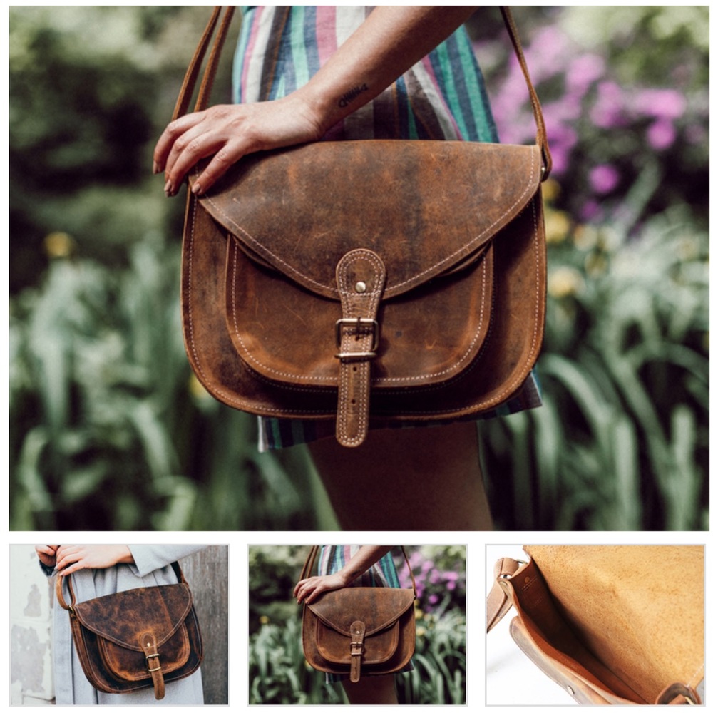 Leather Saddle Bag - 12inch